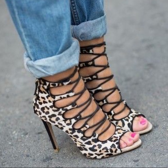 Zara Shoes - Zara corset lace up leopard heel size 36